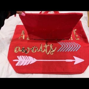 new big cute red bag with matching small bag